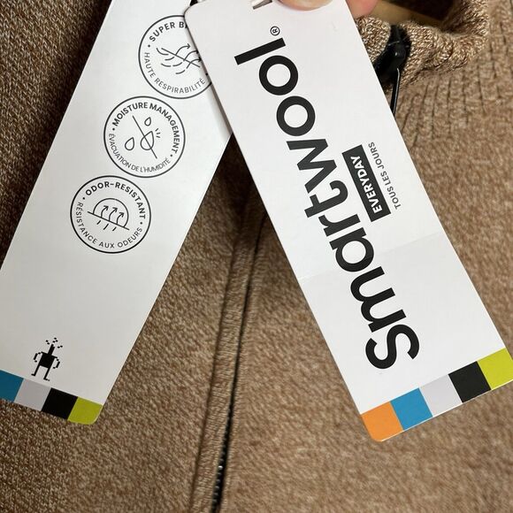 Smartwool Sparwood Half Zip Sweater Acorn Tan Mens Size XL Pullover Merino Wool - Picture 5 of 9